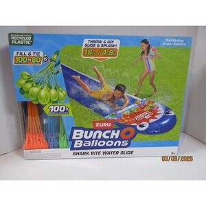 Zuru Bunch O Balloons Shark Bite Water Slide 16ft 100+ Balloons 56584 New